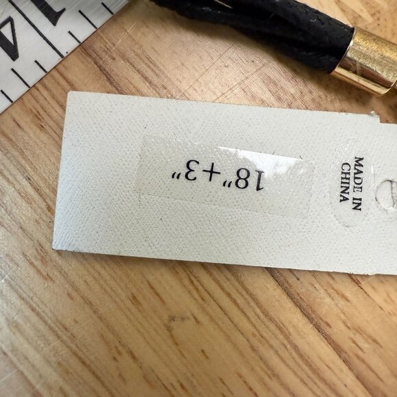 St. Thomas Gold & Black Pendant Necklace, Statement, Neutral, Chunky, Hammered - Picture 5 of 9